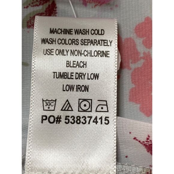 New Roaman's 2 Pcs Tunic Blouse Set Sz 20 Pearl Grey Blooming Rose Button Front - Picture 12 of 14